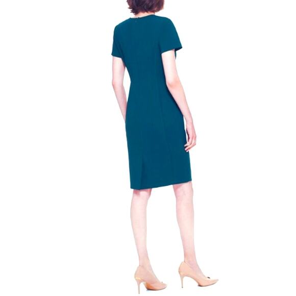 CALVIN KLEIN Short Sleeve Side Button-Trim Career Sheath Dress Teal - Size 4 NWT - Picture 6 of 11